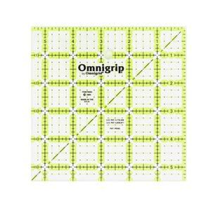 5.5 Inch Square Omnigrip by Omnigrid Green Tint Quilting Ruler